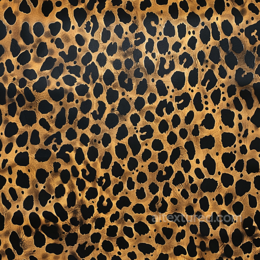 Leopard Print Leather PBR Texture with Raised Grain and Deep Black Pattern seamless Leather PBR texture