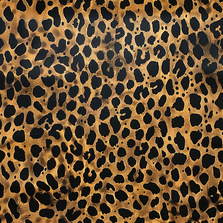 Leopard Print Leather with Raised Grain and Deep Black Pattern seamless PBR texture preview