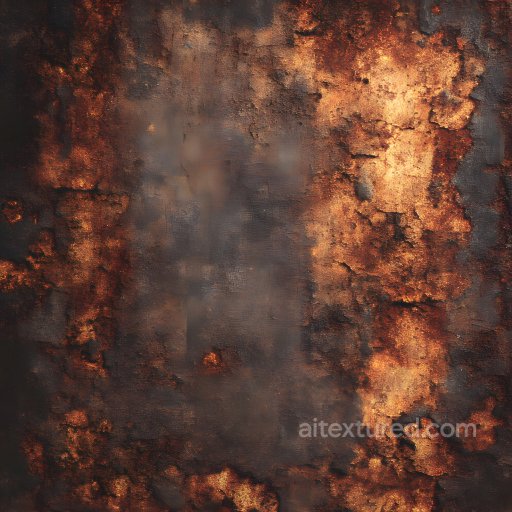 Rusty Metal PBR Texture Featuring Cracks, Holes, and Corrosion Damage seamless Rust PBR texture