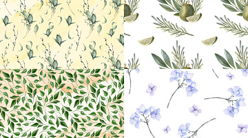 watercolor greenery category preview