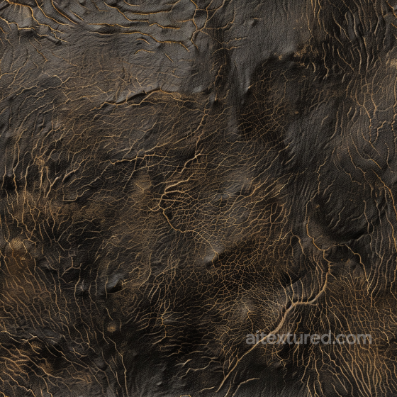 Cracked Aged Black Leather PBR Texture with Rich Grain Detail Leather texture preview