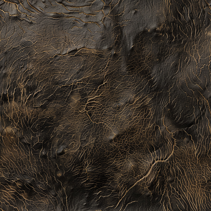 Cracked Aged Black Leather with Rich Grain Detail seamless PBR texture preview