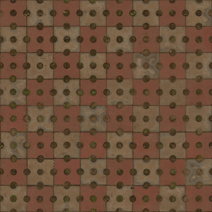 Patterned Concrete Pavers seamless PBR texture preview