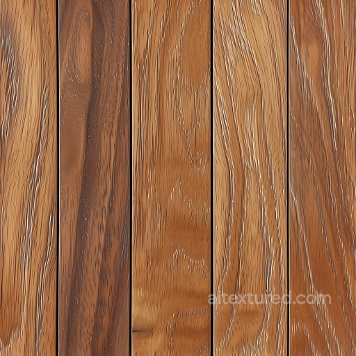 Polished Teak Wood Floor Texture with Rich Grain and Warm Tones seamless Wood PBR texture