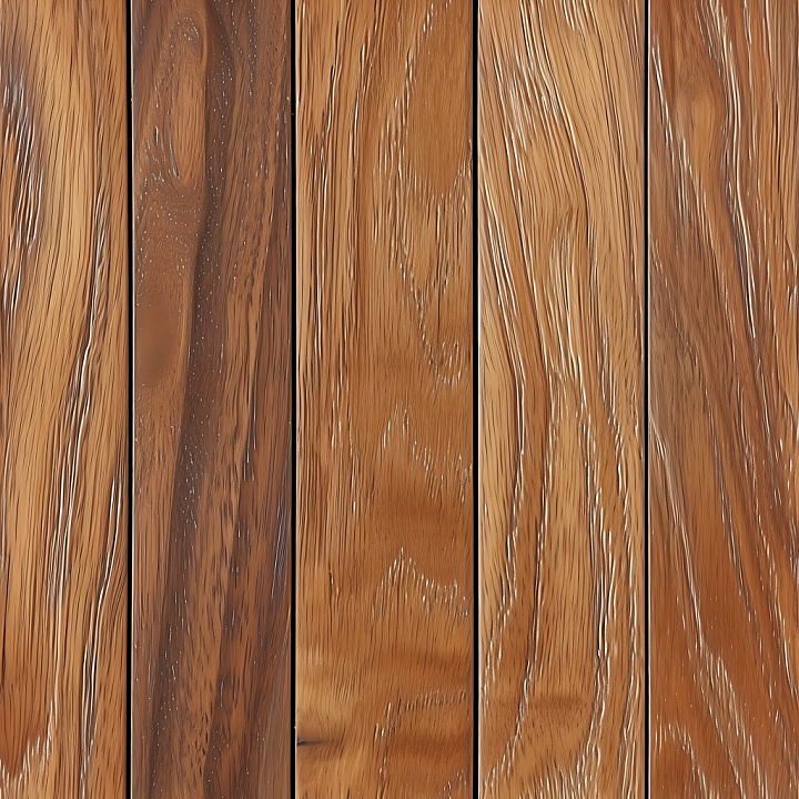 Polished Teak Wood Floor with Rich Grain and Warm Tones seamless PBR texture preview