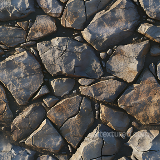 Stone PBR Texture Featuring Large Rough Rocky Ground Slabs seamless Stone PBR texture