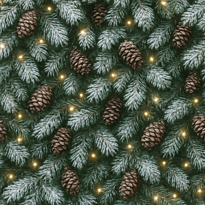 Green Pine Natural Holiday Foliage Wood seamless PBR texture preview