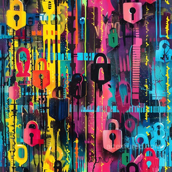 Graffiti Texture Featuring Colorful Padlock Stencils & Drips Graffiti texture preview