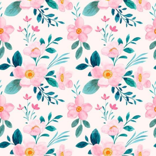 Pink Flower Floral Fabric Texture with Watercolor Effect seamless Pink Flower PBR texture