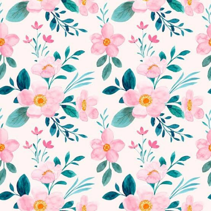 Pink Flower Floral Fabric with Watercolor Effect seamless PBR texture preview