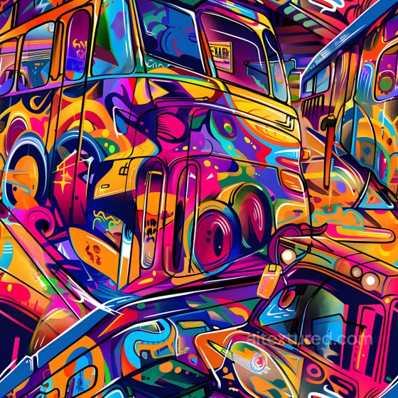 Featuring Colorful Urban Graffiti on Vehicles Graffiti texture preview