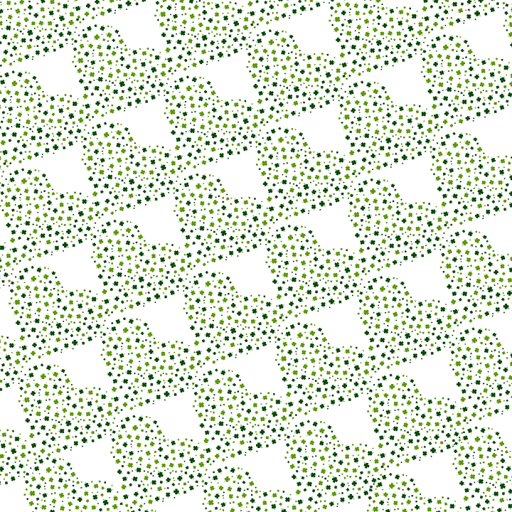 with Green Shamrock Pattern on White seamless PBR texture preview