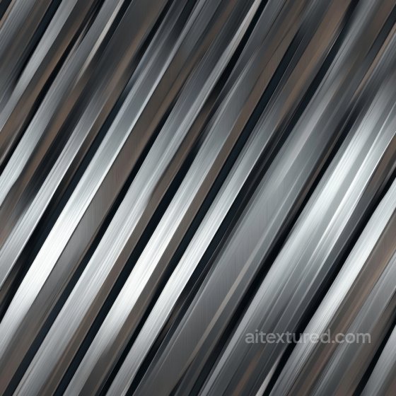 Brushed Steel PBR Texture Featuring Diagonal Stripes with Chrome and Dark Accents Metal texture preview