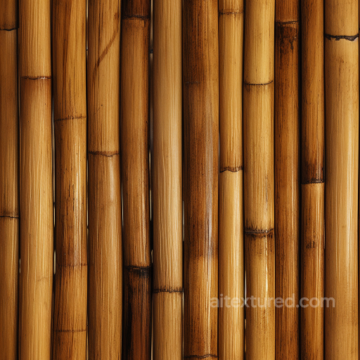 Polished Bamboo Culms in Warm Brown Shades Seamless Texture seamless Bamboo PBR texture