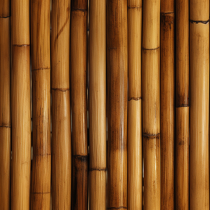 Polished Bamboo Culms in Warm Brown Shades seamless PBR texture preview