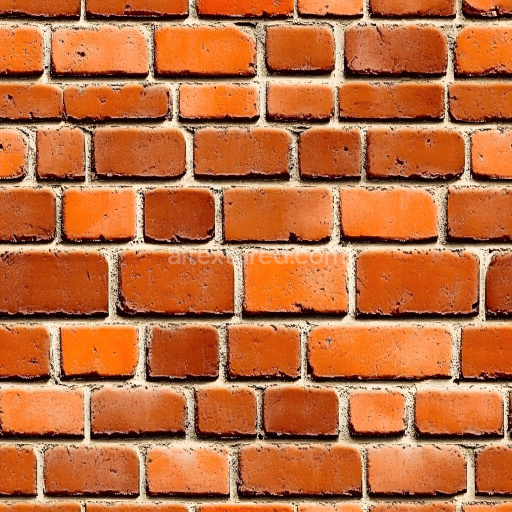 Seamless 3D Cracked Brick Wall PBR Texture with Weathered Red Brown Bricks