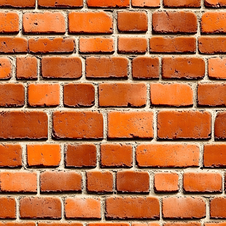 Cracked Brick Wall with Weathered Red Brown Bricks seamless PBR texture preview