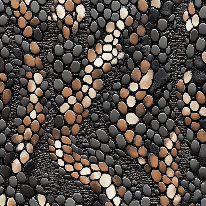 Exotic Reptilian Skin with Highly Detailed Scales and Varied Tones seamless PBR texture preview