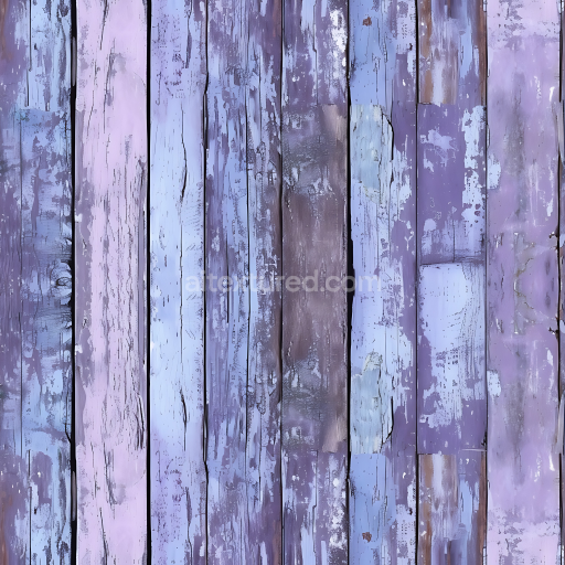 Seamless 3D PBR Texture of Painted Weathered Wood Planks in Purple Tones