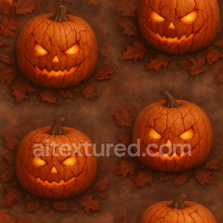 seamless Seamless 3d texture PBR 8k cracked pumpkin surface with glowing eyes for spooky Halloween texture 8k free download PBR