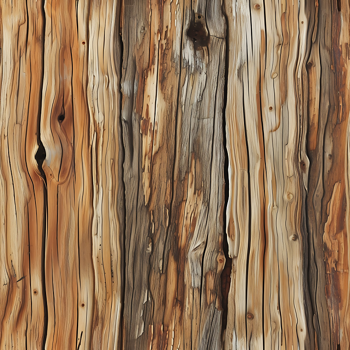 Weathered Rustic Wood Planks with Knots and Cracks seamless PBR texture preview