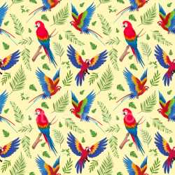 Pattern Bundle - Seamless 3D Pattern PBR Texture with Vibrant Tropical Parrots and Green Foliage texture preview