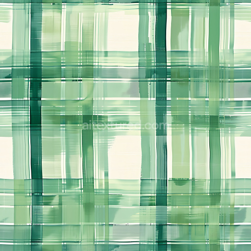 Seamless 3D PBR Texture of Green Watercolor Plaid Fabric Design