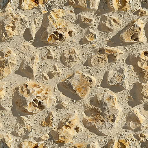 Porous Limestone Rock PBR Texture with Rough Weathered Surface seamless Stone PBR texture