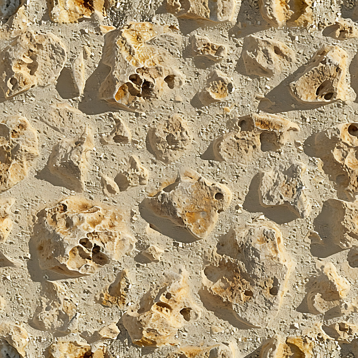 Porous Limestone Rock with Rough Weathered Surface seamless PBR texture preview