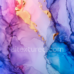 seamless Seamless 3D Alcohol Ink PBR Texture with Flowing Purple, Blue, and Gold Fluid Waves texture 8k free download PBR