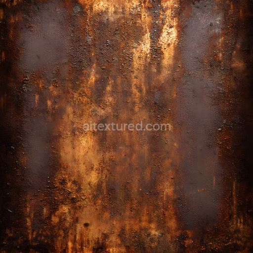 Seamless 3D Rusty Metal PBR Texture Featuring Corroded Holes and Weathered Surfaces