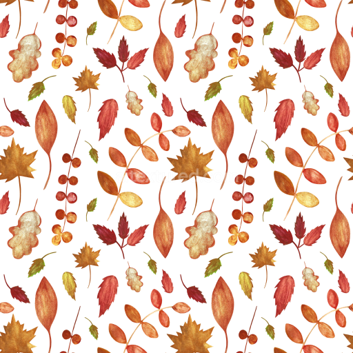 Seamless 3D PBR Texture Featuring Colorful Autumn Leaves Pattern