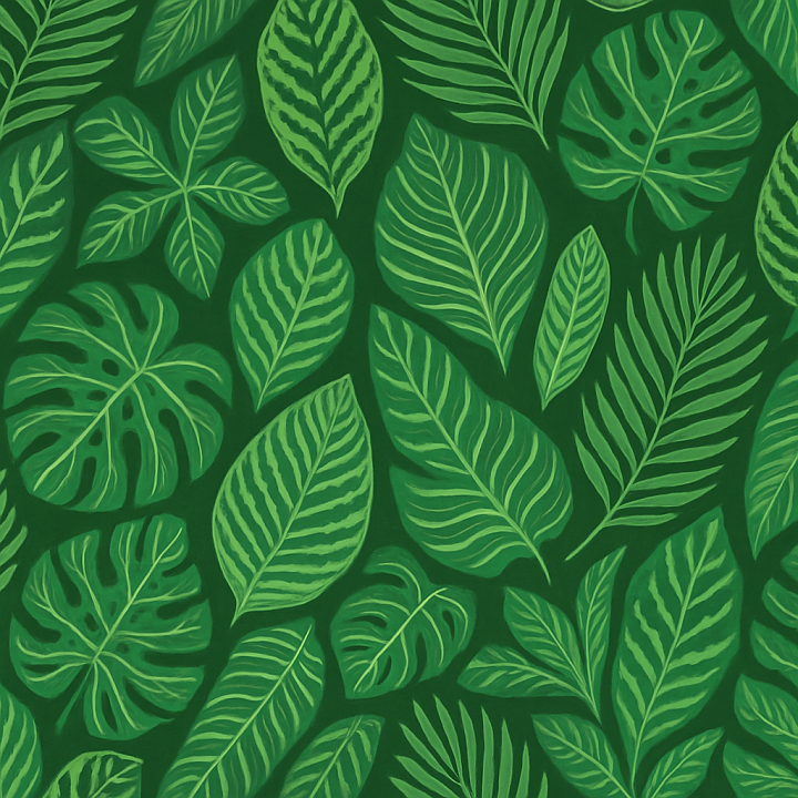 Patterned Tropical Leaves seamless PBR texture preview