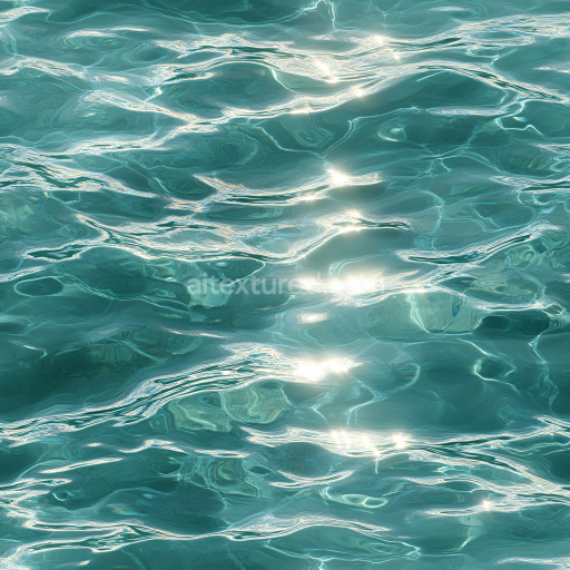 Seamless 3D PBR Texture of Clear Pool Water with Subtle Ripples and Sunlight Reflections