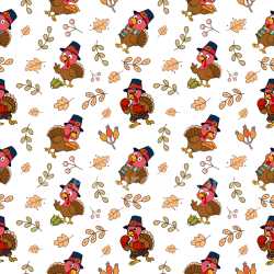 Pattern Bundle - Seamless 3D PBR Texture of Cartoon Turkey Motifs with Autumn Leaves and Berries texture preview