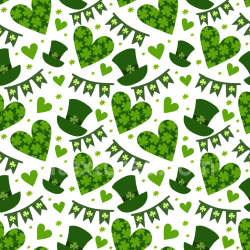 seamless Seamless 3D PBR Texture with Green Shamrocks and Top Hats Pattern texture 8k free download PBR