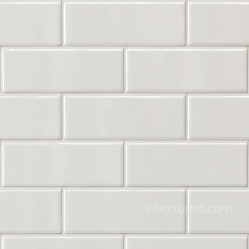 Subway Tiles With White Grout And Reflective Surface For Modern Clean Walls seamless Mosaic PBR texture