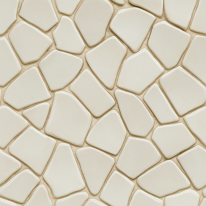 Mosaic Porcelain Shards With Irregular Shapes And Smooth Surface seamless PBR texture preview