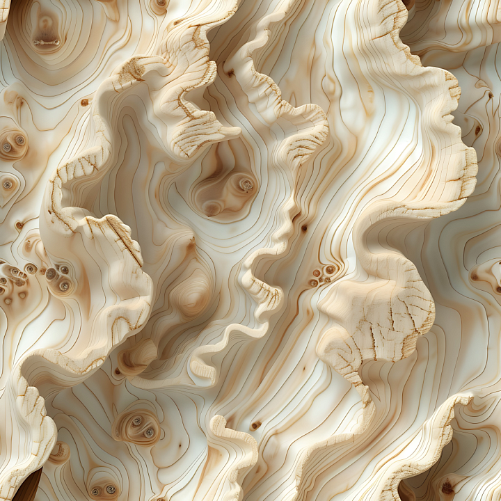 Light Pine Wood with Detailed Natural Knots and Curved Grain seamless PBR texture preview