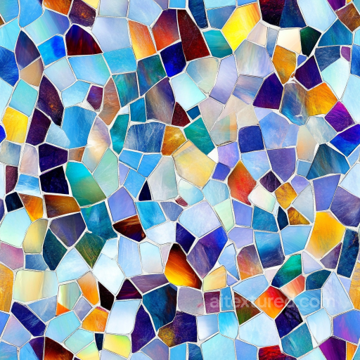 colorful stained glass mosaic PBR texture with irregular chip pattern seamless Mosaic PBR texture
