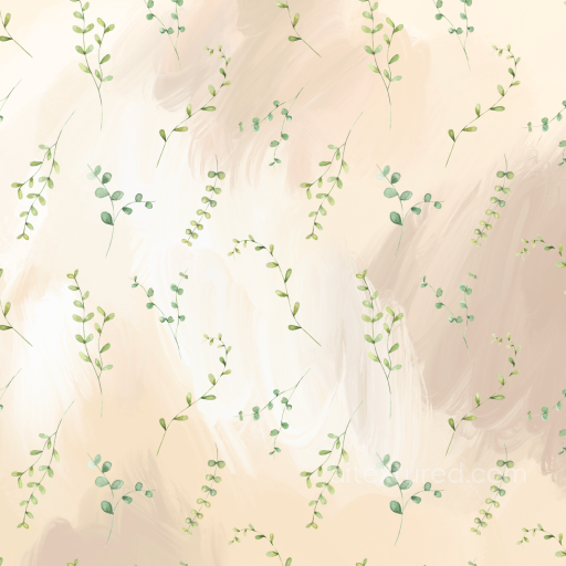 Watercolor Greenery Texture with Soft Beige Brush Strokes seamless watercolor greenery PBR texture