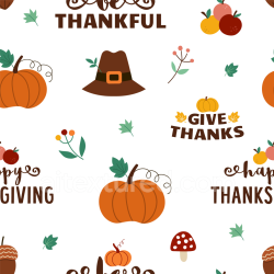 seamless Seamless 3D PBR Texture Featuring Thanksgiving-Themed Pumpkins and Festive Icons texture 8k free download PBR