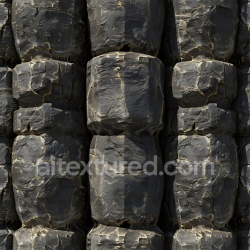 seamless Seamless 3D Basalt Rock Wall PBR Texture Featuring Rugged Blocky Stones with Cracks texture 8k free download PBR