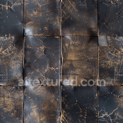 seamless Seamless 3D PBR texture of distressed cracked black leather upholstery texture 8k free download PBR