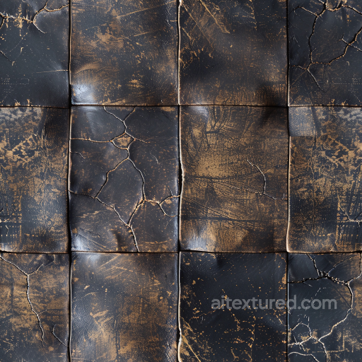 Of Distressed Cracked Black Leather Upholstery seamless Leather PBR texture