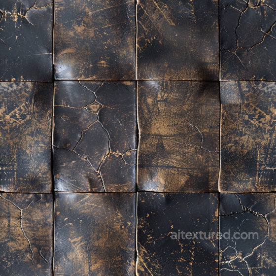 Of Distressed Cracked Black Leather Upholstery Leather texture preview