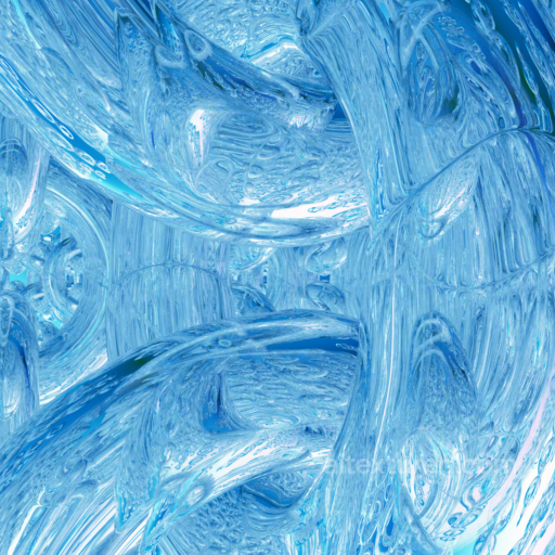 Blue Abstract Glass PBR Texture with Curved Swirling Patterns seamless Glass PBR texture