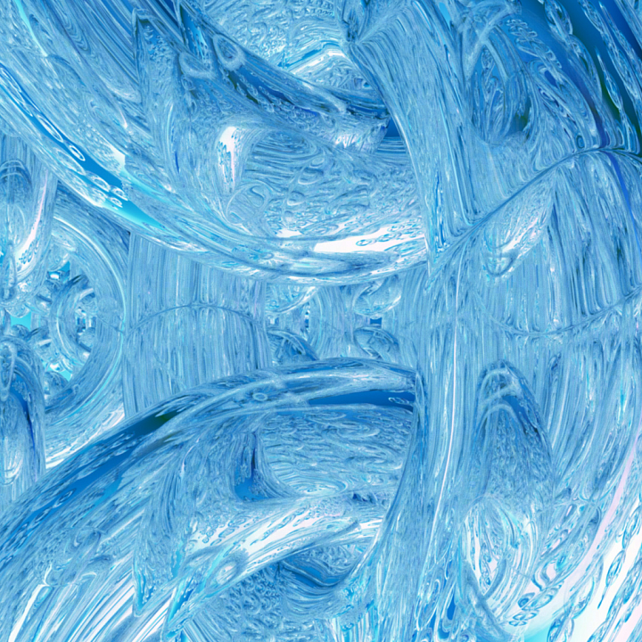 Blue Abstract Glass with Curved Swirling Patterns seamless PBR texture preview