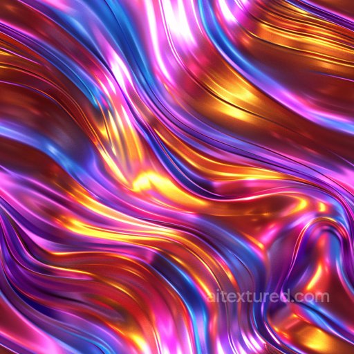 Seamless 3D PBR Texture of Vibrant Glossy Iridescent Fluid Surface texture preview