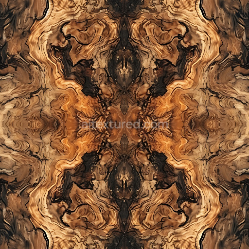 Seamless 3D PBR Cracked and Holed Wood Surface Texture with Natural Brown Tones